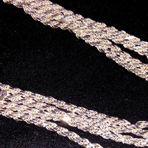 Pure Italian 925stamped sterling silver rope chain